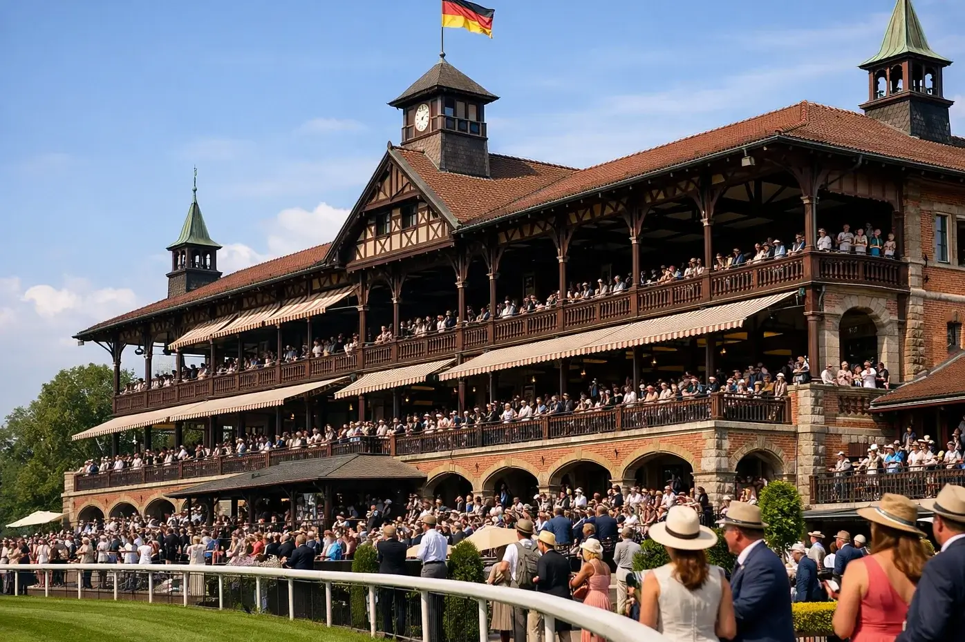 Historische Tribüne der Galopprennbahn Hamburg-Horn