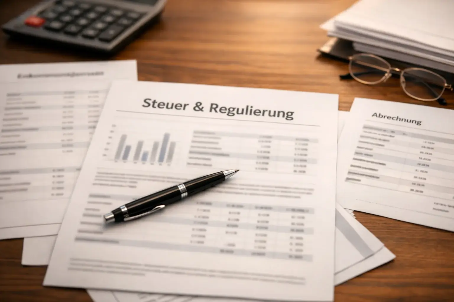 Dokumente mit Euro-Symbol für Steuerberechnung